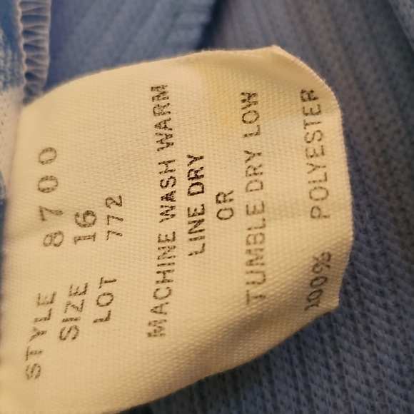 VTG JENNIFER GEE 1970s Baby Blue and White Gingham Long Sleeve Maxi Dress - Picture 10 of 11